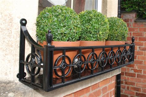 black metal window box planters|window boxes for metal railings.